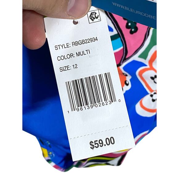 Blue Rod Beattie Bikini Bottom NWT RGBG22934 Colorful Womens 12 Paisely Bright - Picture 4 of 7